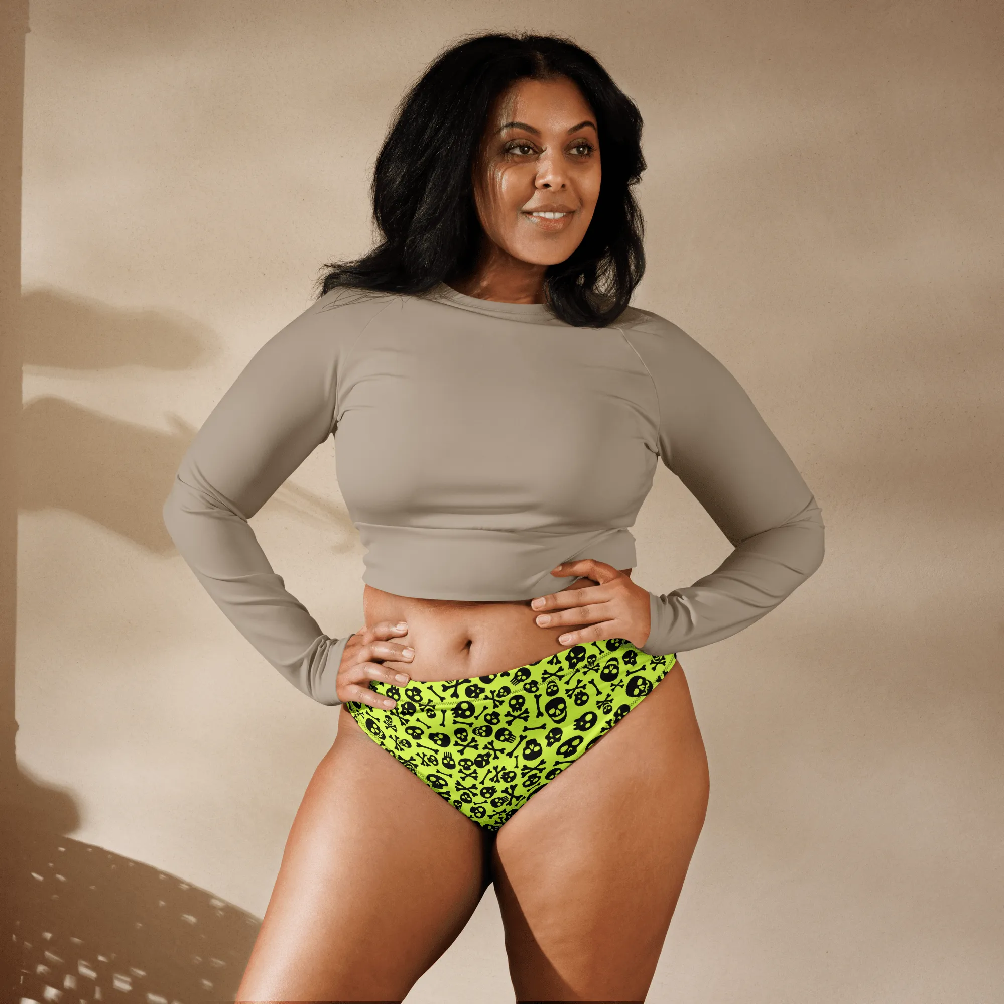 Lime Bones Sport High-Waisted Bikini Bottom