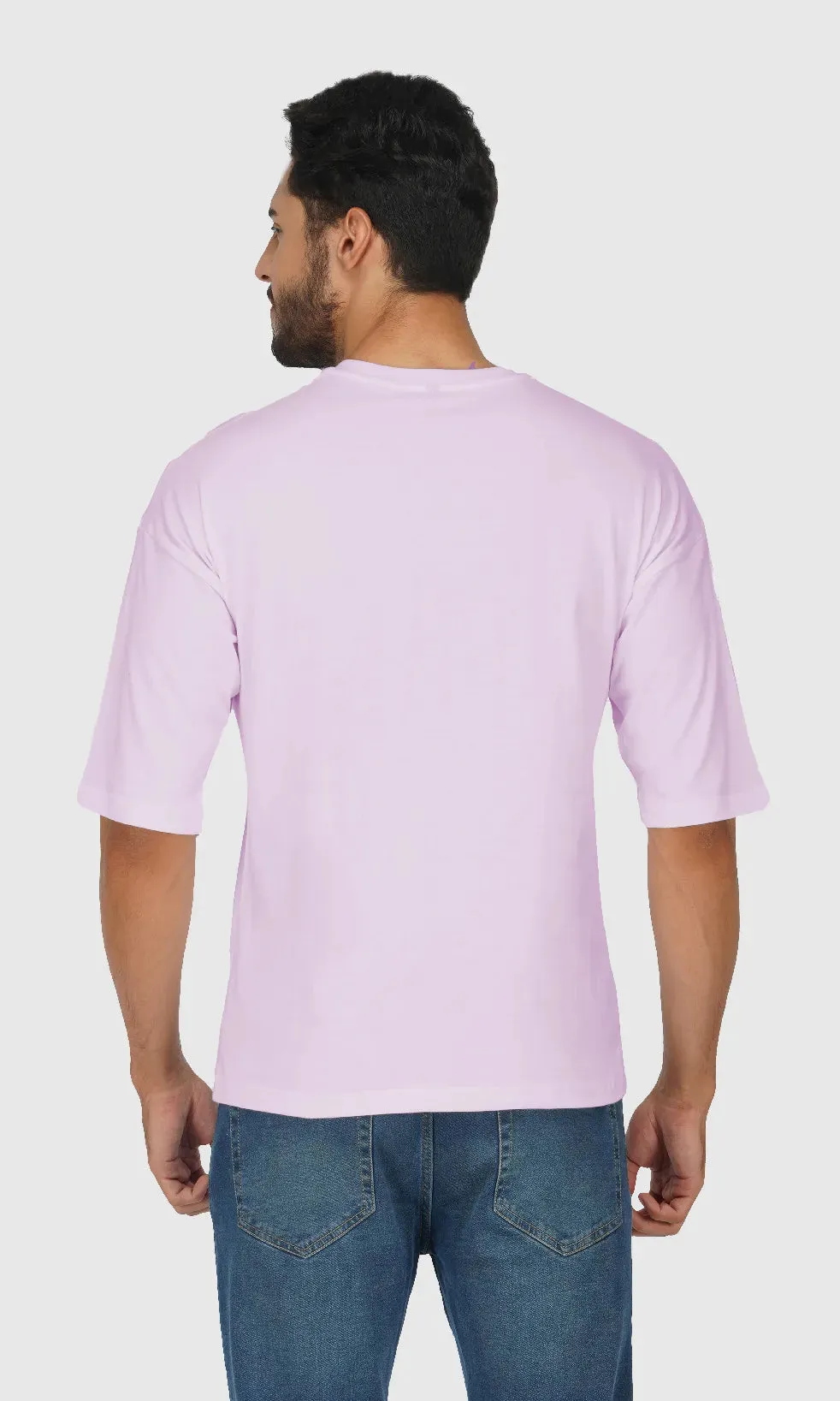 Mebadass Cotton Men's OverSized/Baggy Dropshoulder T-shirts - Lavender