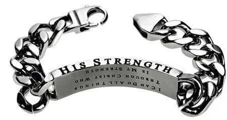 Men's Stainless Steel Crown of Thorns Bracelet Philippians 4:13