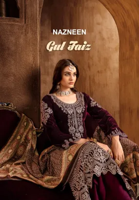 NAZNEEN GUL FAIZ 1305 SERIES VELVET WITH HEAVY EMBROIDERY SUITS