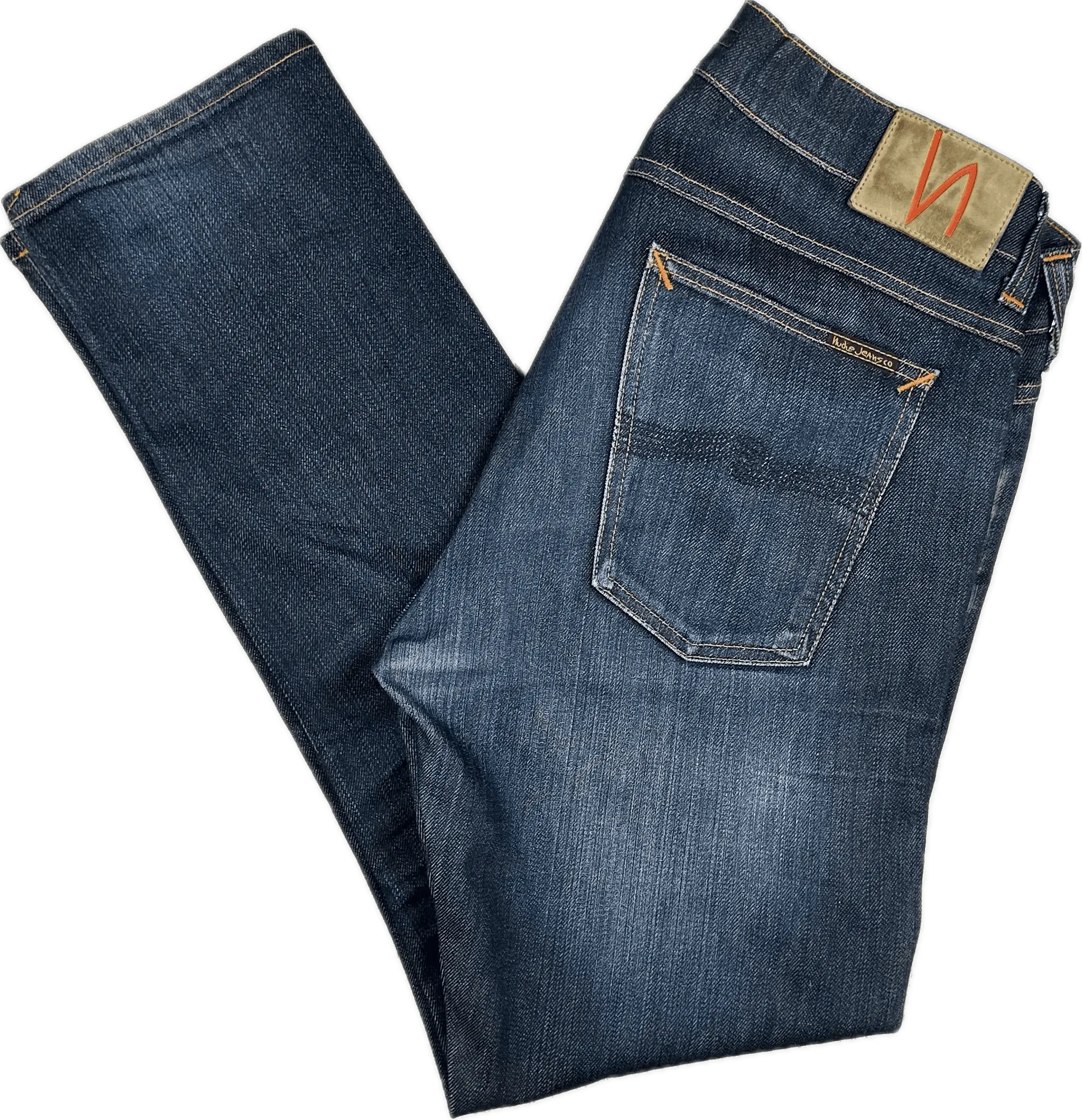 Nudie 'Tilted Tor' Dry Pure Navy Wash Stretch Jeans- Size 34/32