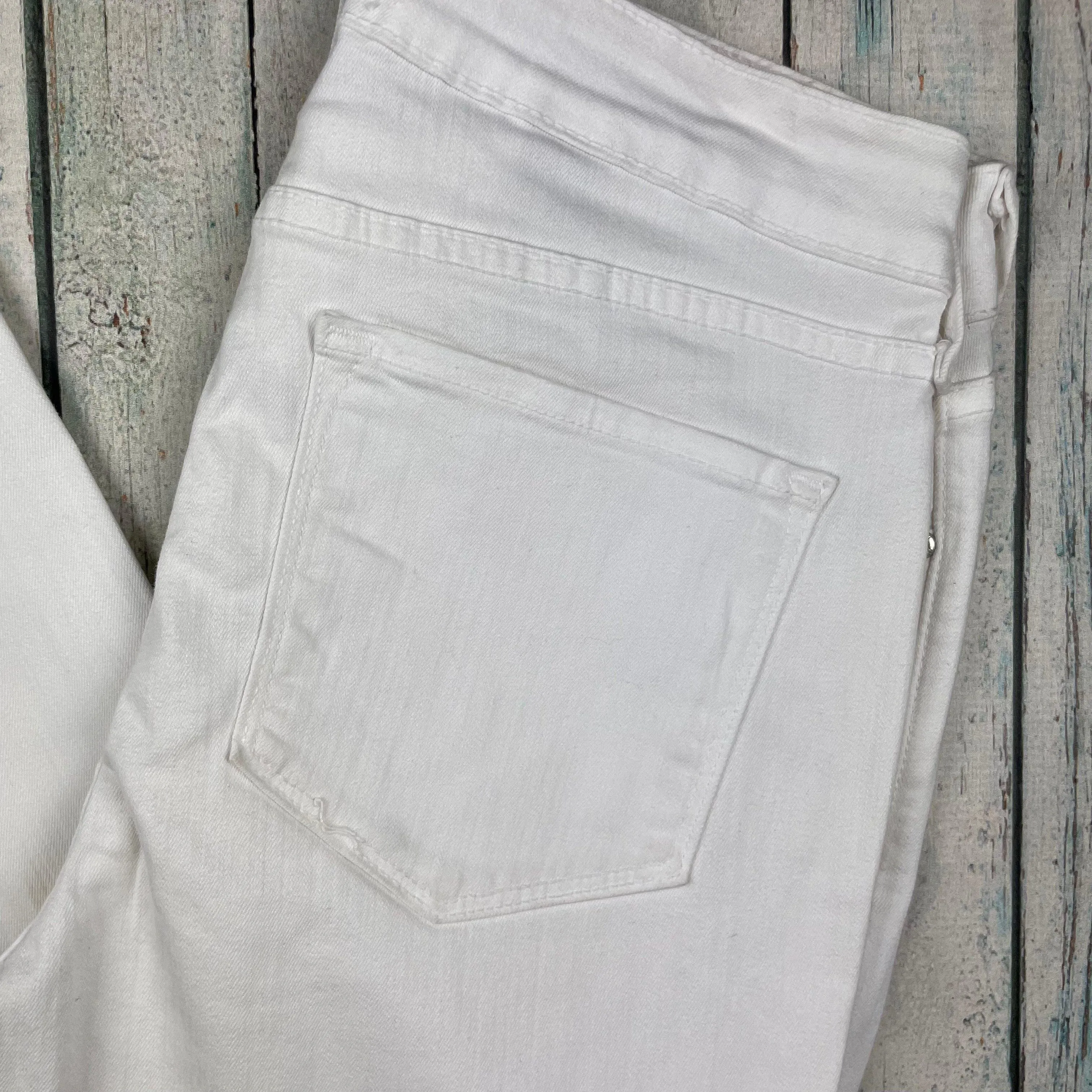 NYDJ Lift & Tuck 'Ankle' White Stretch Jeans -Size 6 US or 10 AU