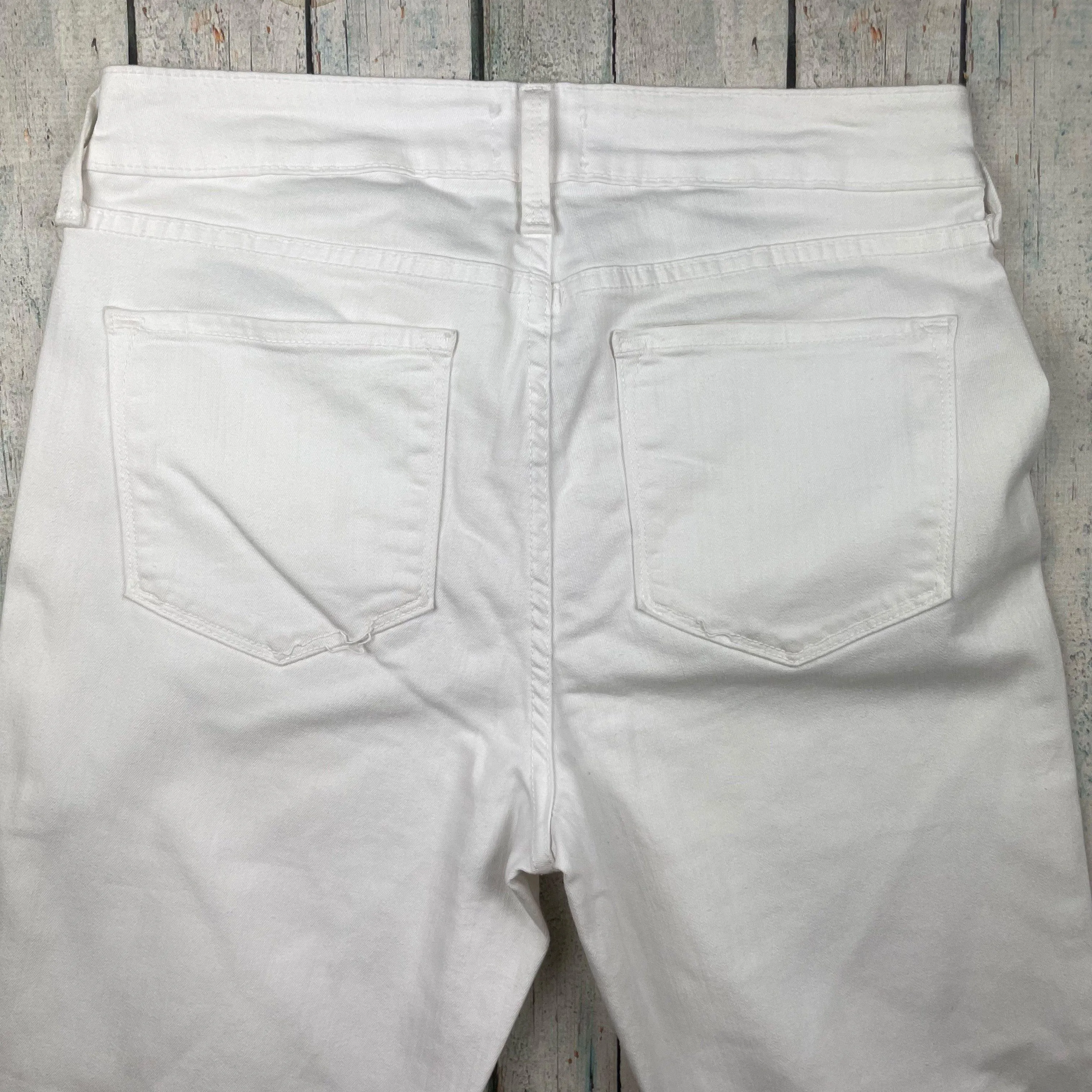 NYDJ Lift & Tuck 'Ankle' White Stretch Jeans -Size 6 US or 10 AU