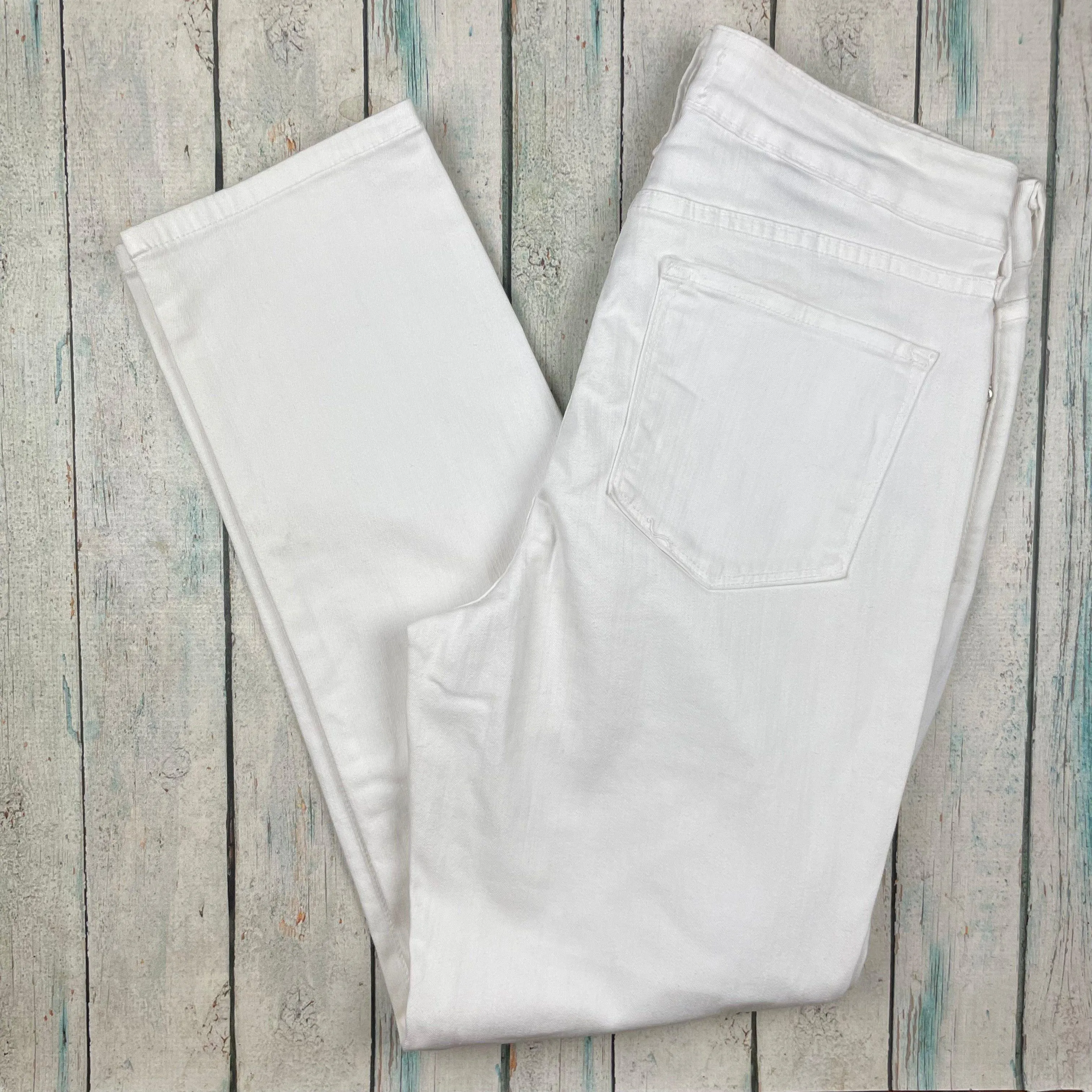 NYDJ Lift & Tuck 'Ankle' White Stretch Jeans -Size 6 US or 10 AU