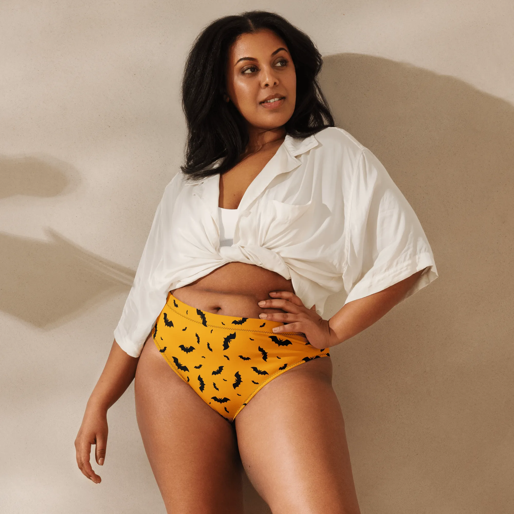 Orange Eclipse Sport High-Waisted Bikini Bottom