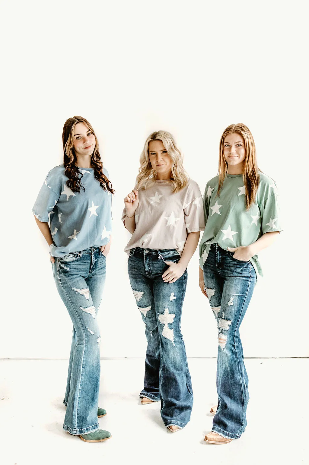 Petra Mid Rise Stretch Flare Jeans