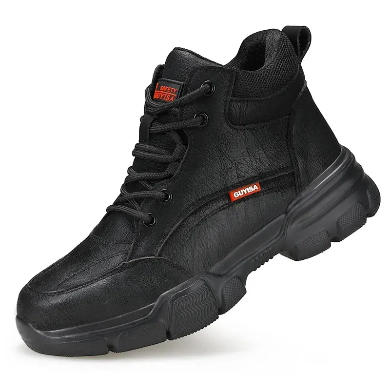 S1 safety work boots leather plush