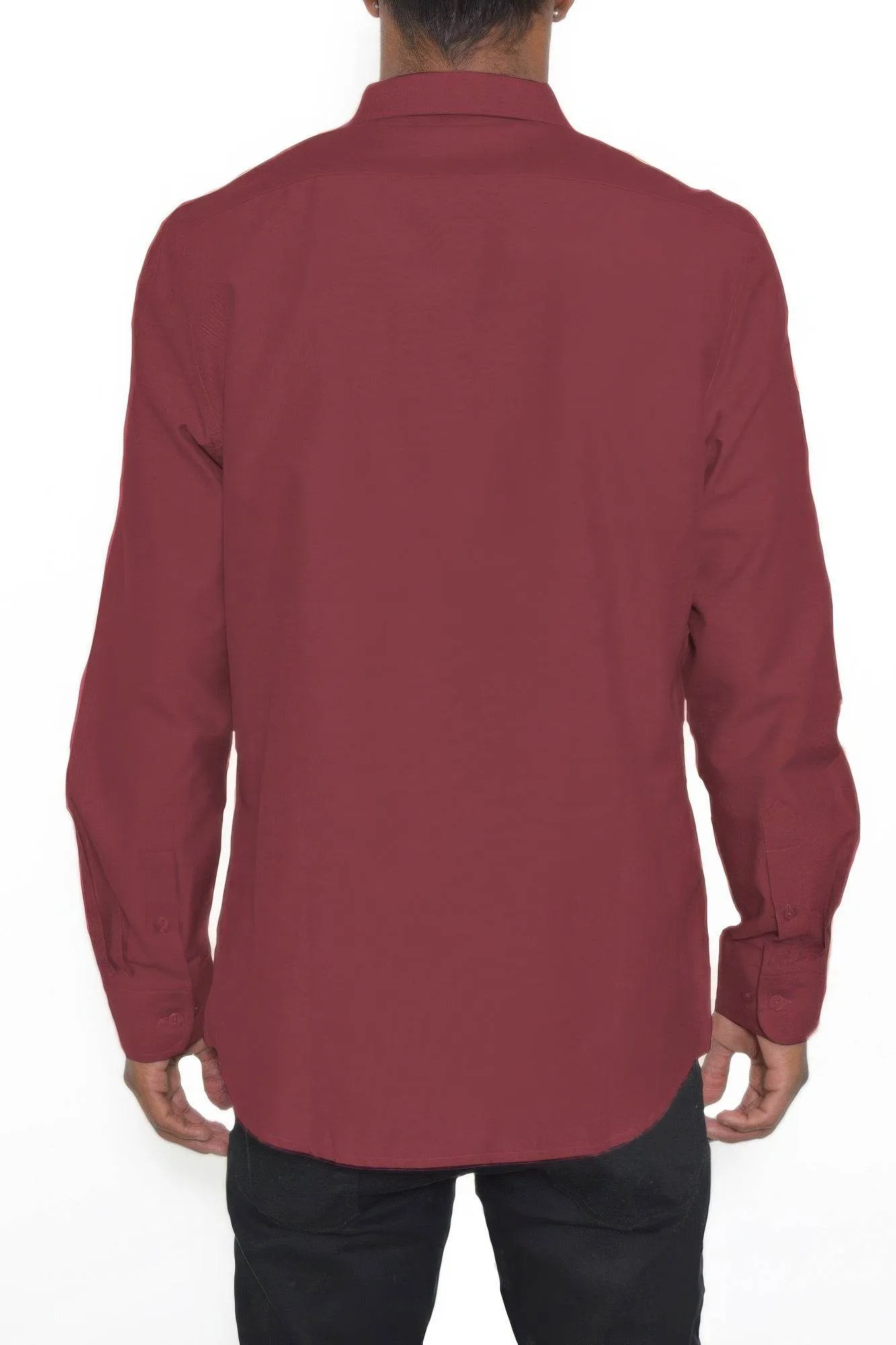 Solid Long Sleeve Button Down