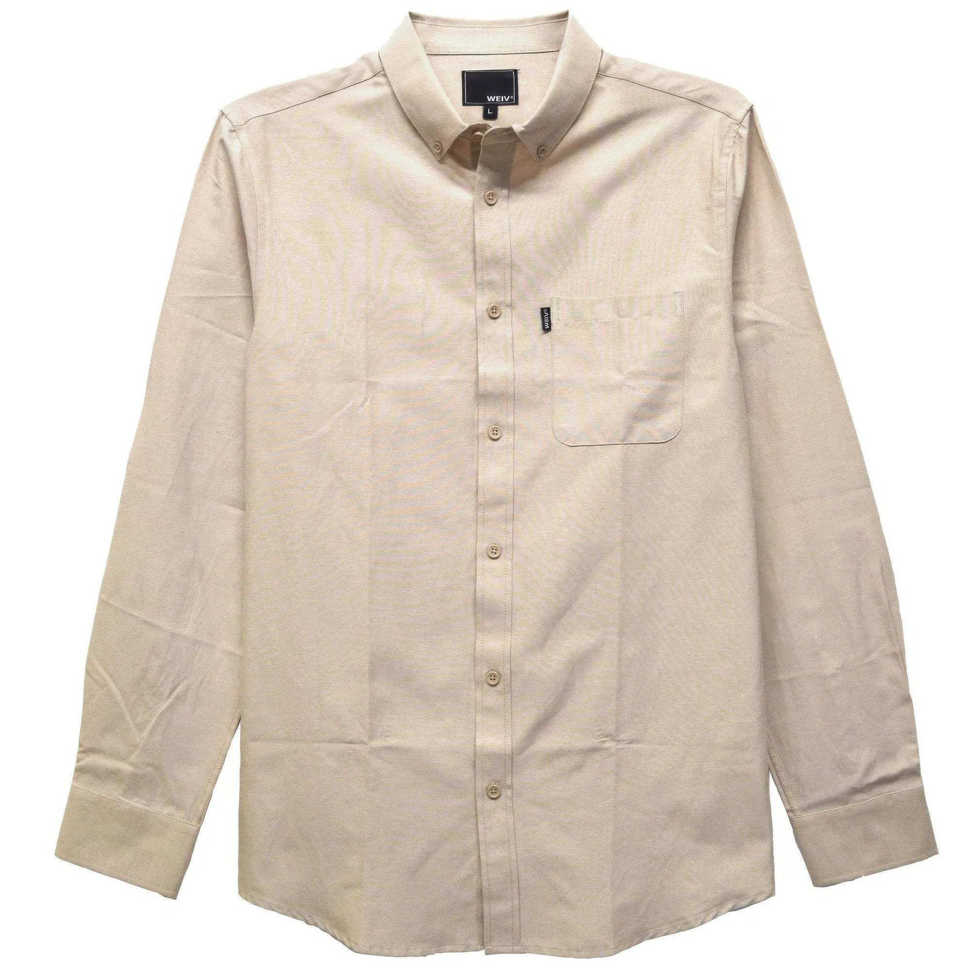 Solid Long Sleeve Button Down