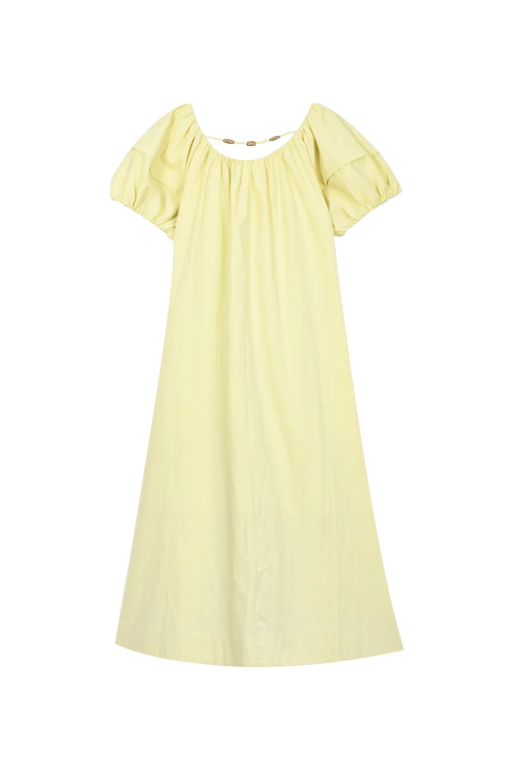 Solid Maxi Dress with Puff Sleeve