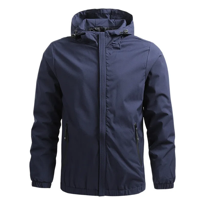 Waterproof Windbreaker Scratch Resistant, Zippered Front & Pockets