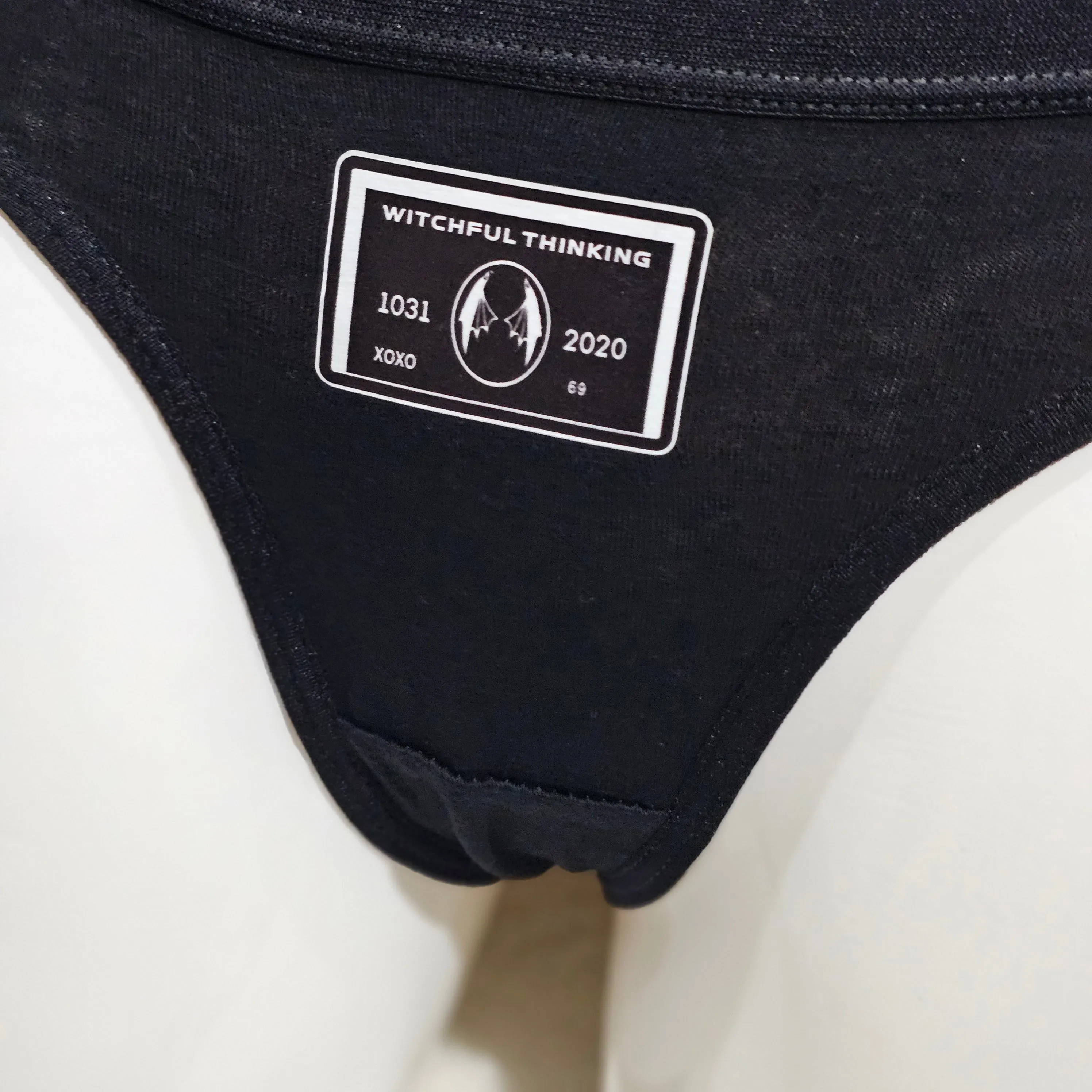 Witchcraft Panty | Soft Black Cotton Thong WITCHFUL THINKING Graphic