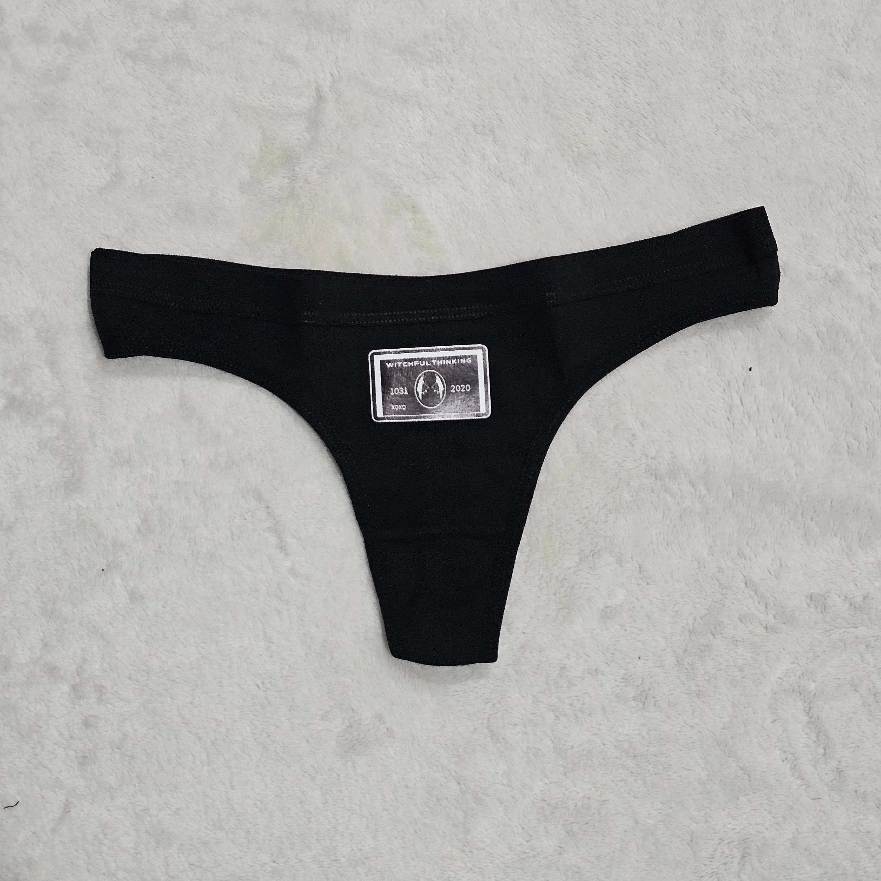 Witchcraft Panty | Soft Black Cotton Thong WITCHFUL THINKING Graphic