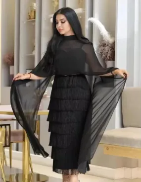Women's Evening Dress High-Waisted Huge Skirt Fragmentary Splicing Sexy Elegant Arabic Fashion   S4891999