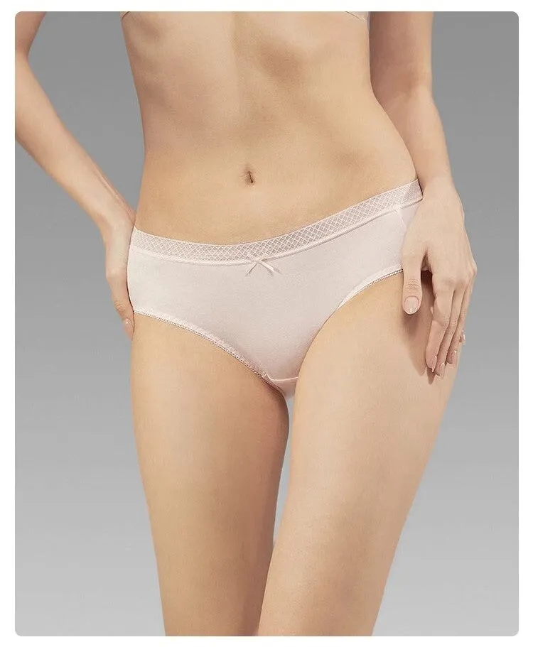 Women's Pure Cotton Printed Mid-Rise Bikini Panties (3pcs Pack)