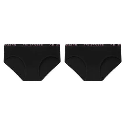 Women's Supima Mid-Rise Bikini Panties (Pure Color 2pcs Pack)