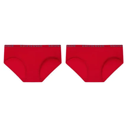 Women's Supima Mid-Rise Bikini Panties (Pure Color 2pcs Pack)