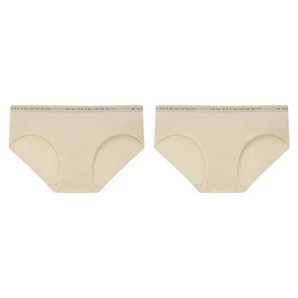 Women's Supima Mid-Rise Bikini Panties (Pure Color 2pcs Pack)