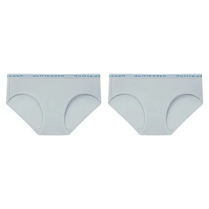 Women's Supima Mid-Rise Bikini Panties (Pure Color 2pcs Pack)